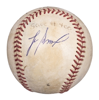 1993 Lee Smith Game Used/Signed Career Save #400 Baseball Used On 9/17/93 (Smith LOA)